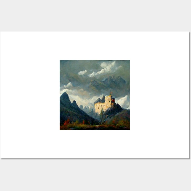 Castle in the misty peaks III Wall Art by hamptonstyle